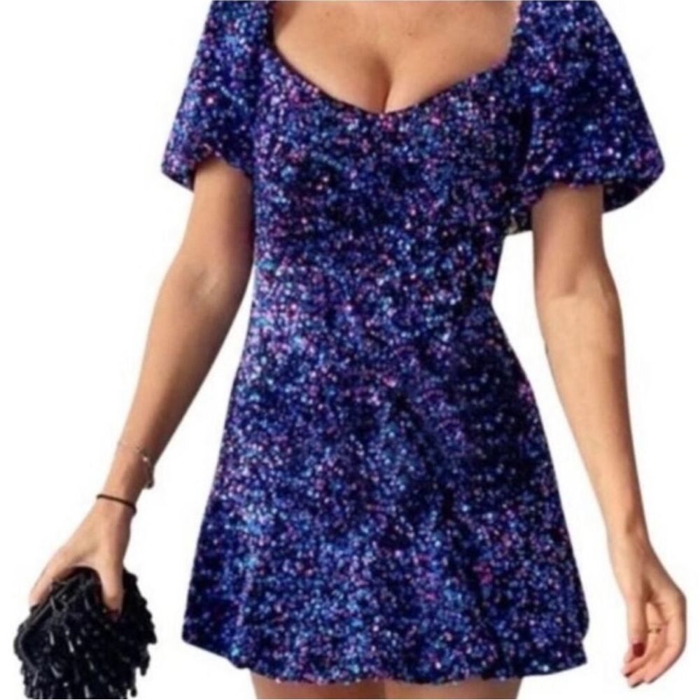 Zara Blogger Favorite Sequin Mini Dress Size L